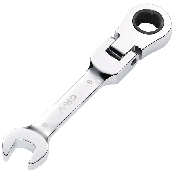 Click to view product details and reviews for Draper 27949 Hi Torq® Metric Stubby Flexi Head Ratchet Spanner 8mm.
