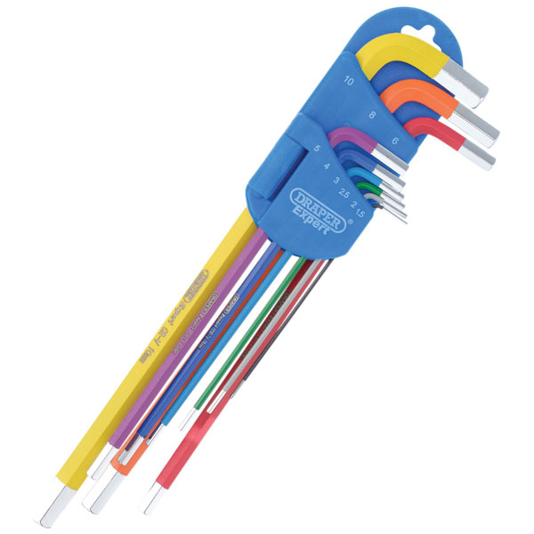 Draper Expert 9 Piece Extra Long Arm Colour Coded Hex Key Set - Image 6