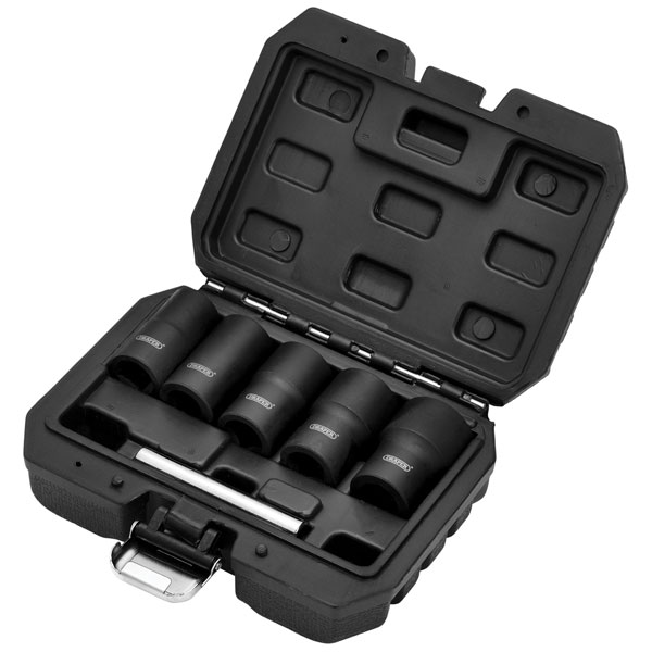 Draper 6Pc Imp.wheel Nut Socket Set 12411 12411 Impact Wheel Nut Socket Set, 1/2" Sq. Dr. (6 Piece) - Image 7