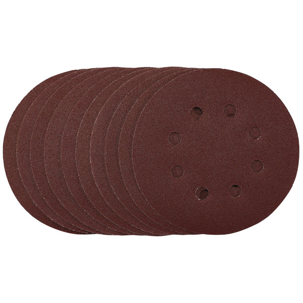 Draper 56180 Sanding Discs, 180mm, Hook & Loop, 120 Grit, (Pack of 10)