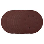 Punched Sanding Discs, 125mm, Hook & Loop, 120 Grit, (Pack of 10)