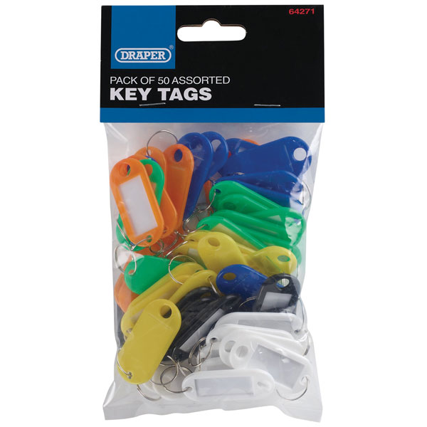Draper 64271 Assorted Key Tags (Pack of 50) Manufacturers P/N - 64271