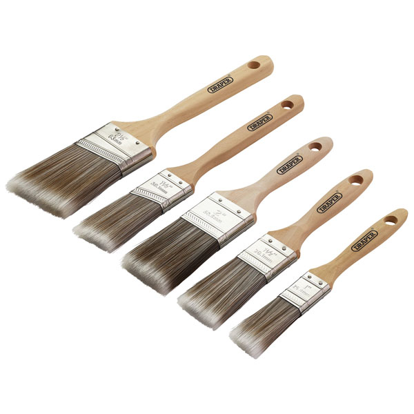 Draper 20445 Wood Handle Paint Brush Set (5 Piece) - 20445
