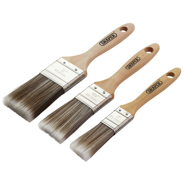 Draper 20439 Wood Handle Paint Brush Set (3 Piece) - 20439
