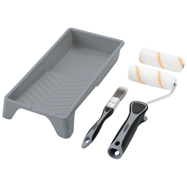 Draper 20796 Medium Pile Polyester Paint Roller & Brush Set with S...