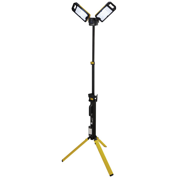 Draper 13885 230V LED Rechargeable Tripod Site Light, 50W, 5000 Lumens