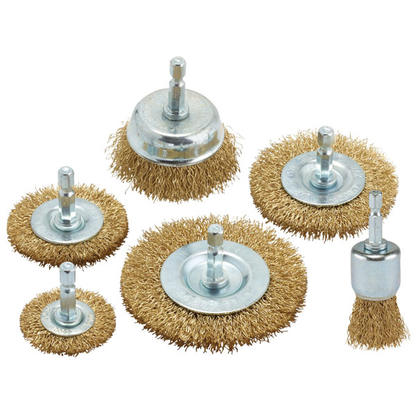 Draper Brassed Wire Brush Set 6Pcs 07436 Brassed Steel Crimped Wire Brush Set (6 Piece) - Image 5