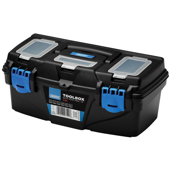 Draper 24200 Plastic Toolbox with Tote Tray, 19" - 24200