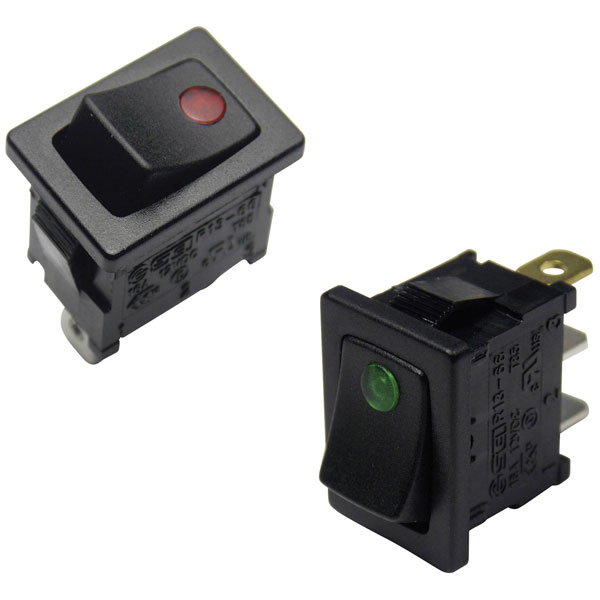 TruComponents 751591 Rocker switch,Off/On,SPST,Illuminated,Quick C...