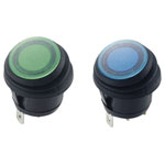 TRUCOMPONENTS Rocker Switch Round SPST,Illuminated Quick Connect IP66