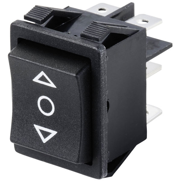 TruComponents 751621 Rocker switch,Panel Mount,(On)/Off/(On),DPDT,...