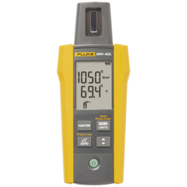 Fluke 5218288 PV meter measures solar irradiance, temperature, and...
