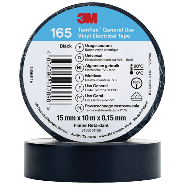 3M 165GY5E Temflex™ 165 Electrical Tape Grey 20 m x 19 mm 1 pc