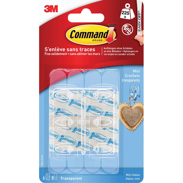 3M 17006CLRFGN Command™ Mini-hook 29 x 22 x 11 mm Transparent 6 pc