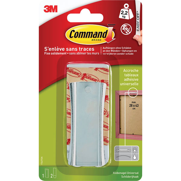 3M 17047FGN Command™ Universal Adhesive Nail 31.75 mm x 76.2 mm Wh...