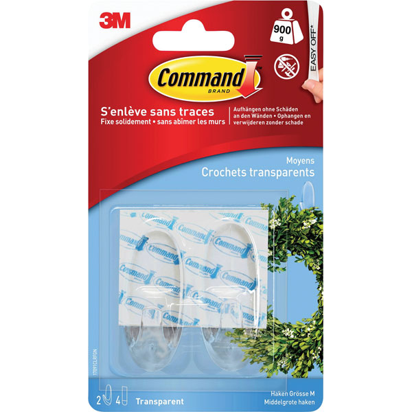 3M 17091CLRFGN Command™ Hook M Transparent 2 pc