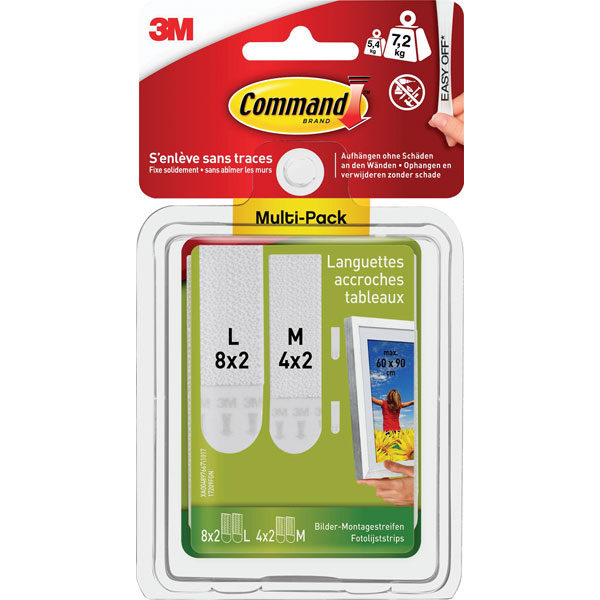 3M 17209 Command™ Picture-Mounting Strips M and L, Advantage pack ...