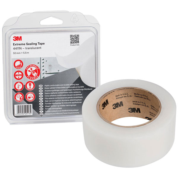 3M 4411N/IPS Extreme Sealing Tape 4411N, Translucent, 50 mm x 5.5 ...