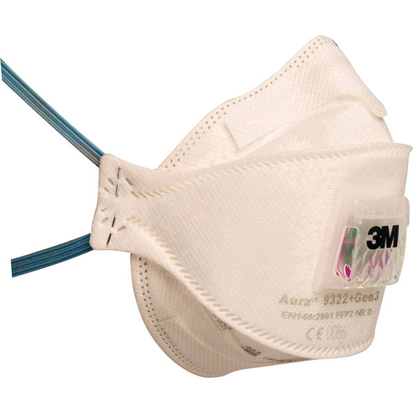 3M 9322+GEN3 Aura Valved Dust Mask FFP2 10 pc