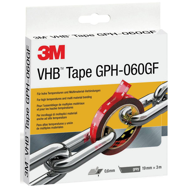 3M GPH-060F19-3 VHB™ Tape GPH-060GF, Grey, 19 mm x 3 m, 0.6 mm