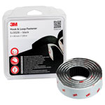 SJ352B Hook & Loop Tape Stick-On 1.25 m x 25 mm Black 1 pc