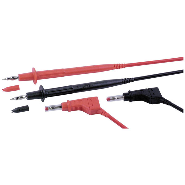 Stäubli 9410617300 FLEXI-2V Safety test lead, 1m Black/Red, 4mm ba...