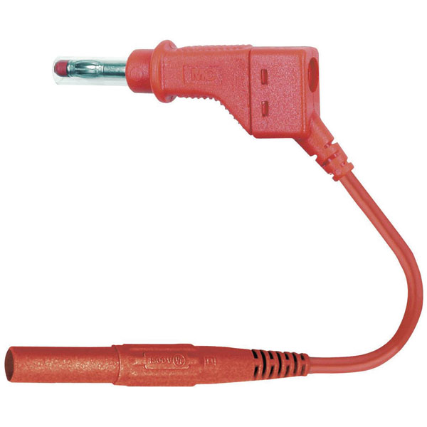 Stäubli 669411-10022 safety test lead, 4 mm banana jacks, 1m red, ...