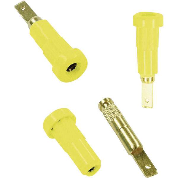 Stäubli 231011-24 EB2 jack socket 2mm vertical yel insulated brass 1pc