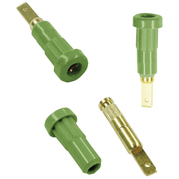 Stäubli 231011-25 EB2 Jack socket 2mm pin gr insulated rigid brass