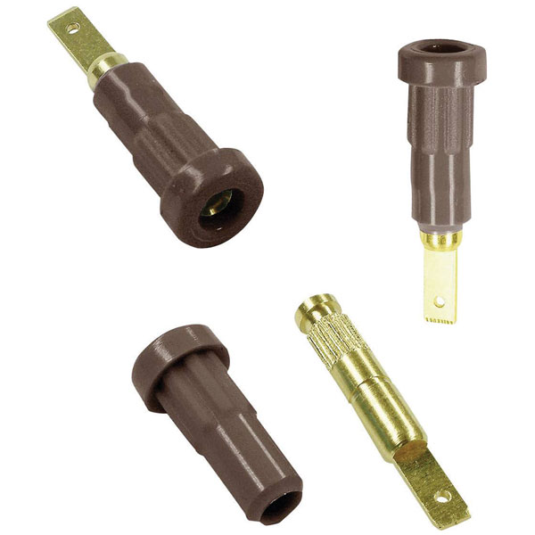Stäubli 231011-27 EB2 jack socket 2mm pin brown insulated rigid br...