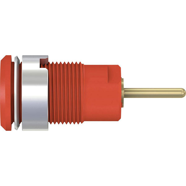 Stäubli 233010-22 SLB4-R Safety jack socket red Ø4mm brass 1 pc in...