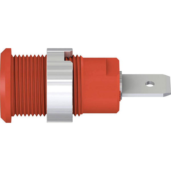 Stäubli 497046-22 SLB4-F63/N-X red safety jack socket 4mm rigid in...