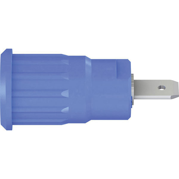 Stäubli 497079-23 Safety jack socket blue Ø 4mm brass rotating part