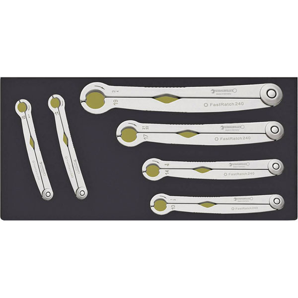 Stahlwille 96838774 TCS 240/6 Ratcheting Single-End Open Ring Span...