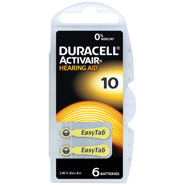 Duracell DA312 Hearing Aid Battery DA 312 - Pack of 6