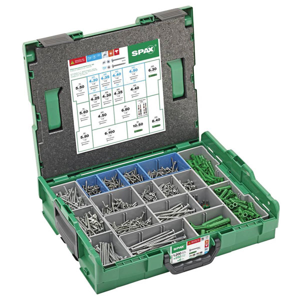 SPAX 5000009160319 Electrician Assembly Case L-BOXX Large 1200pc