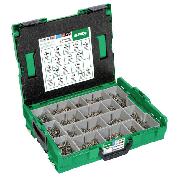SPAX 5000009165019 L-BOXX Assorter Case Stainless Steel A2 1065pc