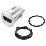 TruComponents 605255 HDMI 2.0 Panel Adapter HDMI skt - HDMI plug Silver