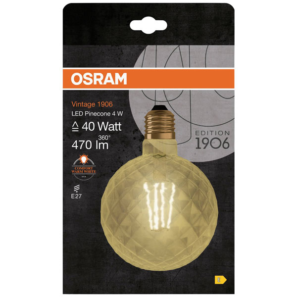 OSRAM 4058075092037 Vintage 1906® LED SPECIAL Shapes 4W 824 Gold E...