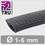 TRUCOMPONENTS 605475 Braided hose Blk Polyester 1 up to 6mm /m
