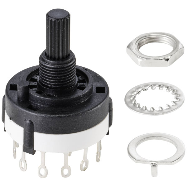 TruComponents 783103 Rotary Switch, Panel, 12x30°, Non-illum, Solder