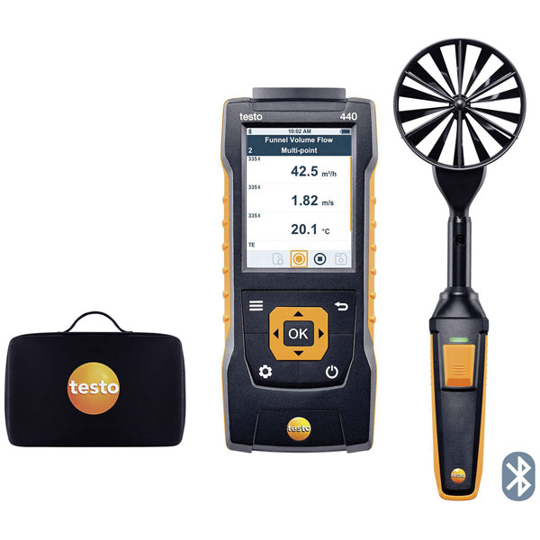 Testo 0563 4401 440 Set 16 mm anemometer with Bluetooth vane probe