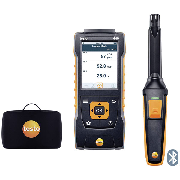 Testo 0563 4405 440 Set CO2 detector, 0-10000 ppm, Bluetooth