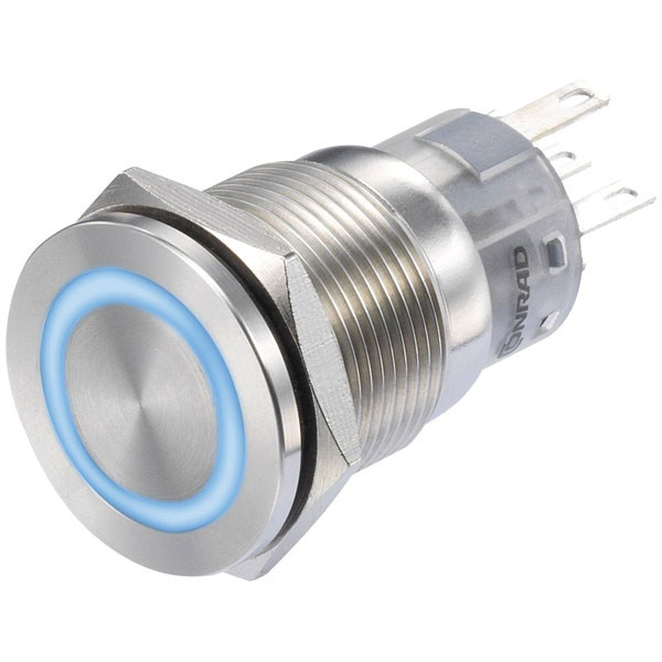 TruComponents 781891 Pushbutton ,Panel Mount,Off/(On),SPDT,Solder,IP65