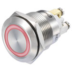 TRUCOMPONENTS 781896 Pushbutton ,Panel Mount,Off/(On),SPST,Scr/term,IP65