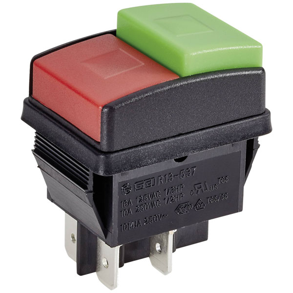 TruComponents 781982 Pushbutton ,Panel Mount,2xOff/On,DPST,PushOn