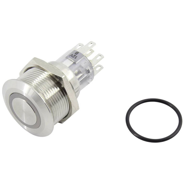 TRUCOMPONENTS 782123 Pushbutton ,Panel Mount,Off/(On),SPDT,Solder,IP67 ...