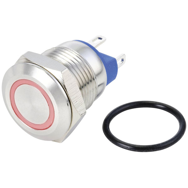 TruComponents 782135 Pushbutton ,Panel Mount,On/(On),SPDT,Solder,IP65