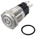 TRUCOMPONENTS 782578 Pushbutton ,Panel Mount,Off/(On),SPDT,Solder,IP65