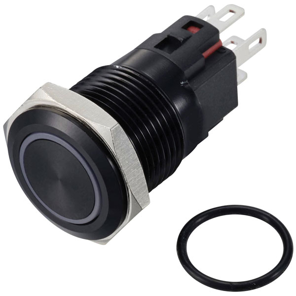 TruComponents 782589 Pushbutton ,Panel Mount,Off/On,SPDT,Solder,IP65